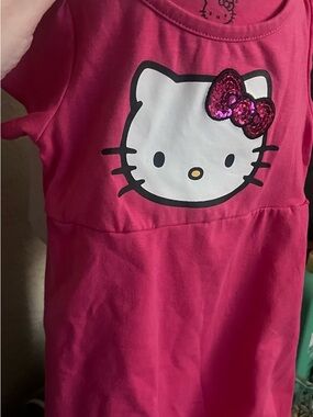 Hello Kitty Hot Pink Tee with Sequin Bow Accent